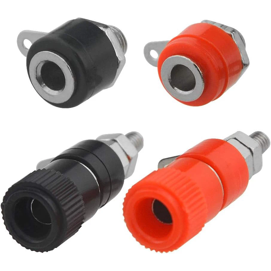 40개 4mm 바나나 플러그 소켓 바인딩 포스트 터미널 + 4mm 바나나 암 소켓 잭 마운트 커넥터 (바나나 플러그 앰프용)