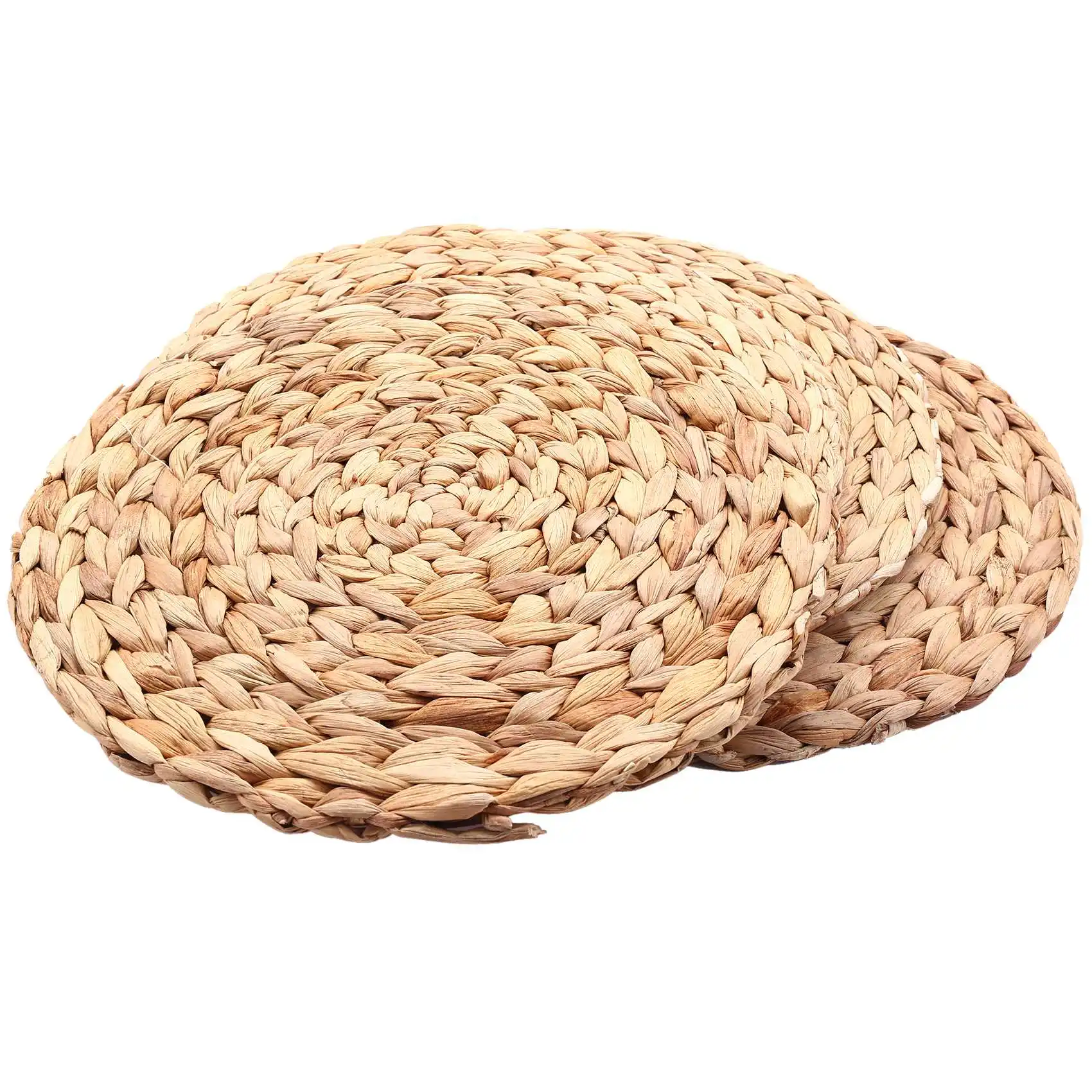 

4Pc Natural Water Gourd Woven Placemat Round Woven Rattan Table Mat Water Gourd Placemat Round Pad Woven Green Tropical Weddi
