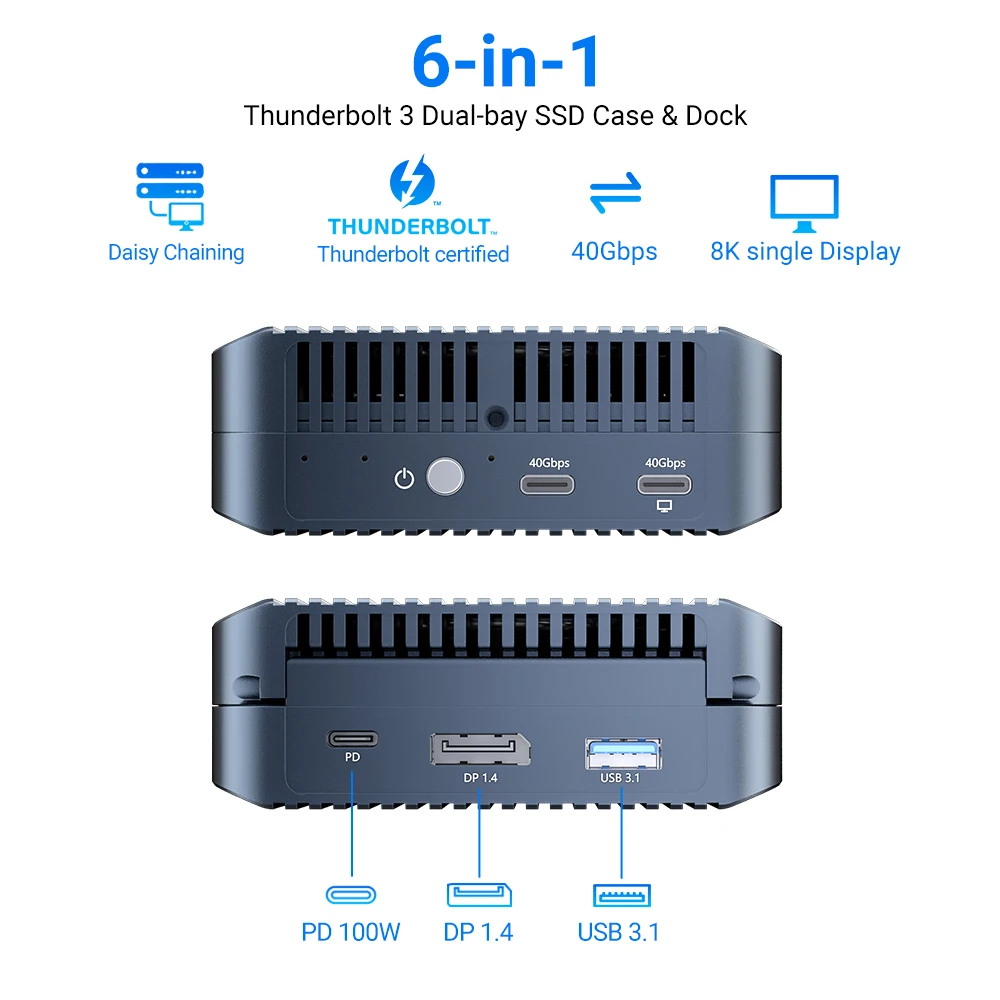 Acasis   USB 4.0 SSD ̽, Ʈ Ŭ,  ̵ ,  ϵ ̹ ̽,  ο, 40Gbps