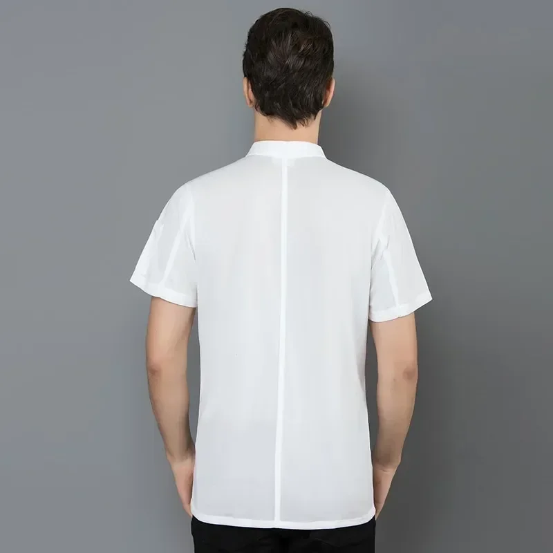 

Chef Short Kitchen Breathable Cooking Hotel Jackets Work Uniform Overall Catering Women Coats Unisex Mesh Men And