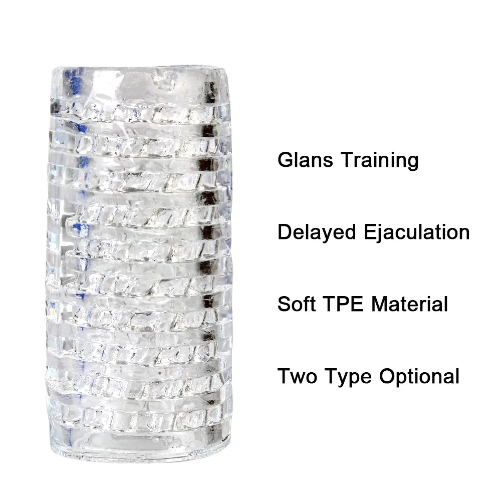 9cm Transparent Male Masturbator Artificial Pussy Vaginal Men 18+ Glans Sucking Penis Pump Spikes Exerciser Erotic Products male masturbator penis pump