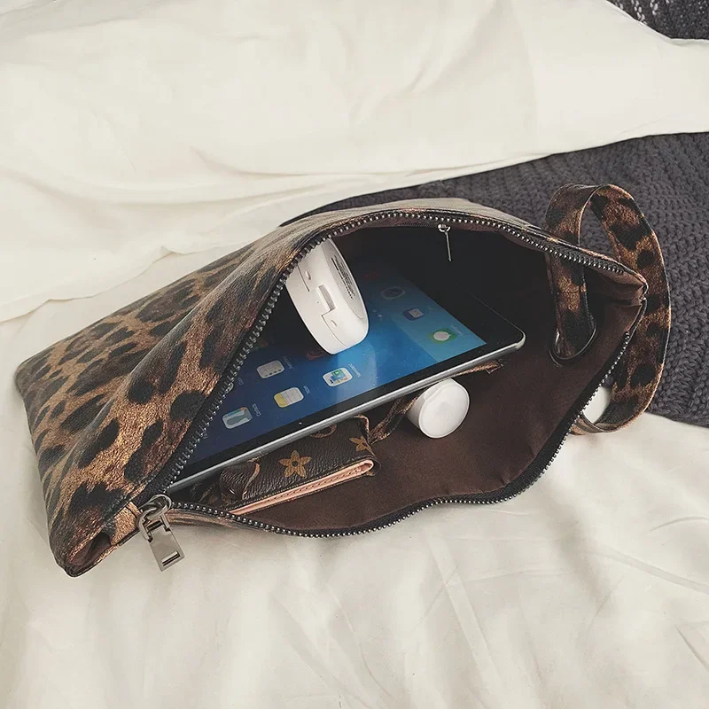 Casual Bags for Women Animal Print Leopard Clutch Female Fashion Design Leather Wallet Messenger Bag Ladies Elegant Handbag shoulder bags women evening bag canvas messenger bag