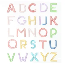

26Pcs Creative English Alphabet Paperclip Paper Clips Stationery Metal Clear Binder Clips Photos Tickets Notes Letter Paper Clip