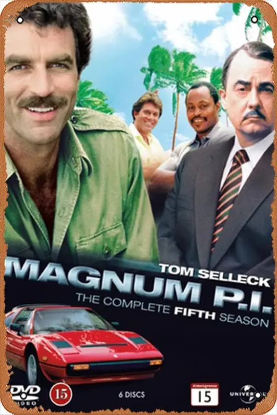 Vintage Movie & TV Poster Metal Wall Art - Magnum, P.I. Gift Decor for Bars, Restaurants, Cafes, and Clubs