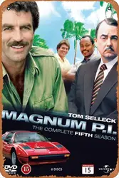 Vintage Movie & TV Poster Metal Wall Art - Magnum, P.I. Gift Decor for Bars, Restaurants, Cafes, and Clubs