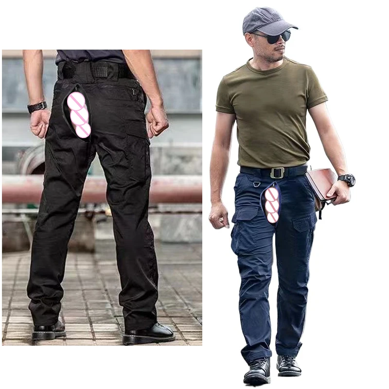 Summer Outdoor Sex Open Crotch Erotic Loose Tactical Pants Men's Casual Track Cargo Thin Climbing Training Trousers Sweatpants