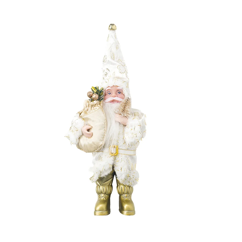 

Christmas Santa Claus Figurine Ornament: Standing Santa Claus Figure Santa Statue Xmas Decoration for Holiday Tabletop