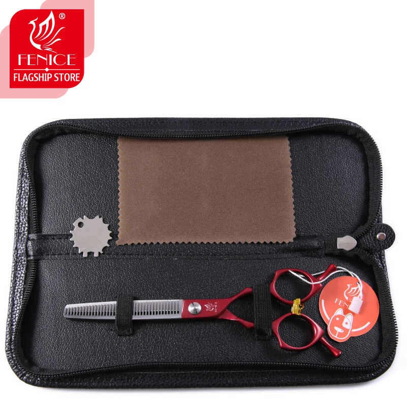 Fenice JP440C 6.5/7.0 inch Professional Dog Grooming Thinning Scissors Colorful Pet Shears Red Champagne Blue Black Purple dog grooming scissors