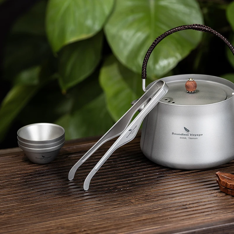 Boundless Voyage Titan-Clip, Tee-Clip, Mehrzweck-Zangenpinzette für Küche, Essen, KongFu-Tasse, Buffet, Salat, Steak, Grillen, Ti1013T – Detail 8