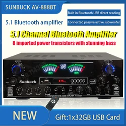 888BT 999BT Dual Dynamic Screen Digital Bluetooth Amplifier HiFi Stereo Sound AMP For Home Car Theatre Karaoke Meeting Max 4000W