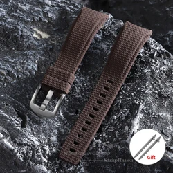 Premium FKM Rubber Curved End Wristband with Quick Release - Multiple Sizes Available - 22mm (Brown)