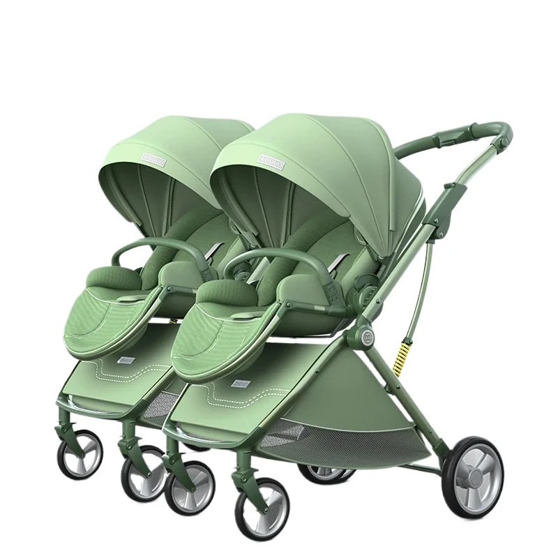 Separable twin baby stroller Two-way foldable baby stroller Lightweight High view twin Carriage Newborn