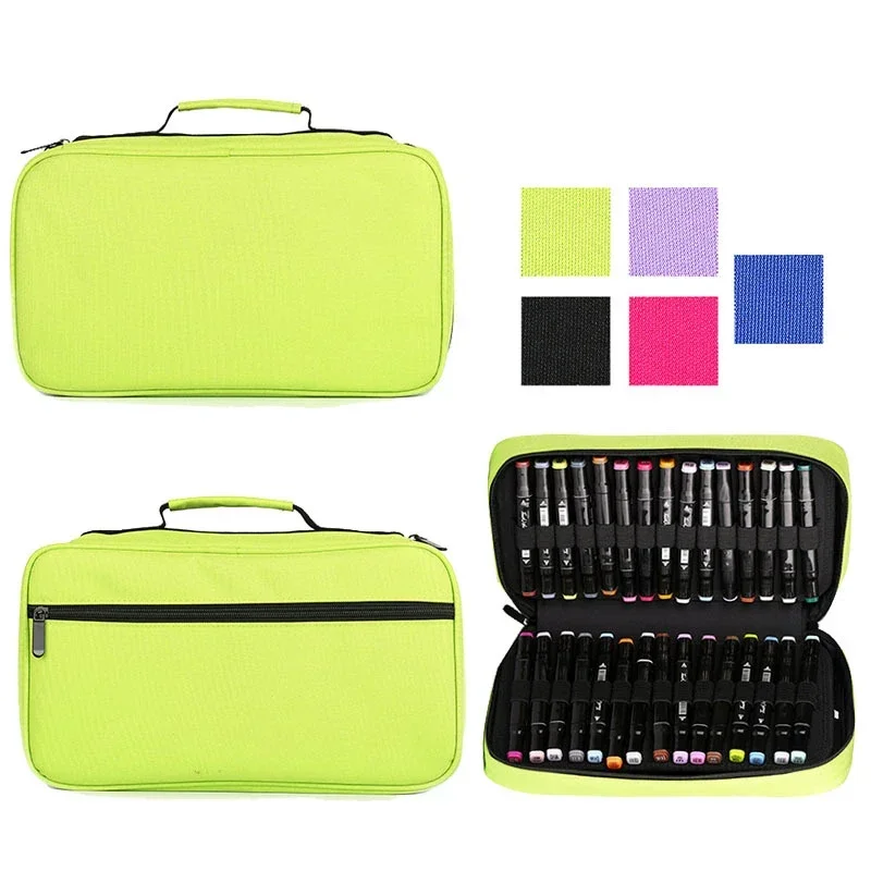 

Storage 60 Shockproof Watercolour Marker Free Brushes Pencil Case Canvas Bag Shipping Set Holes