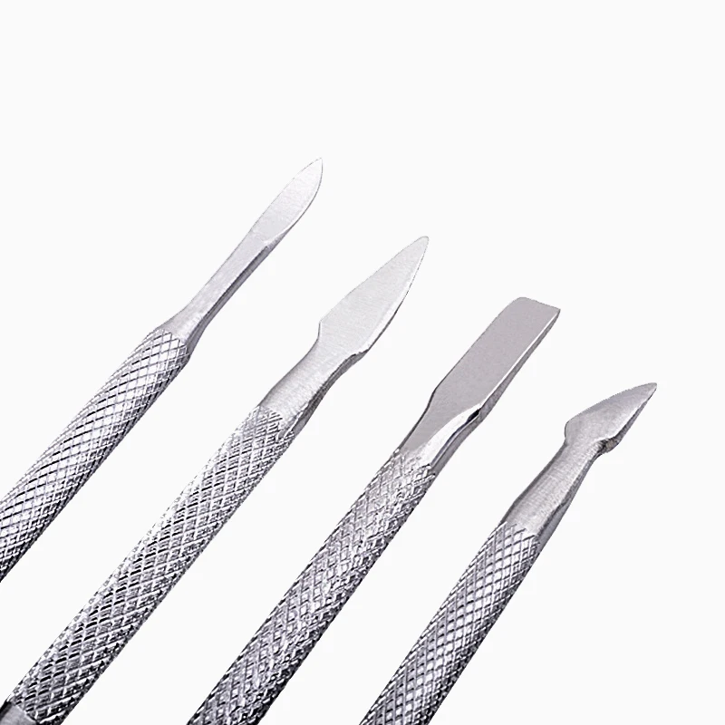 Steel Double-Ended Cuticle Pusher Dead Skin Remover Manicure Cleaner 4 Pcs/Set Manicure Set