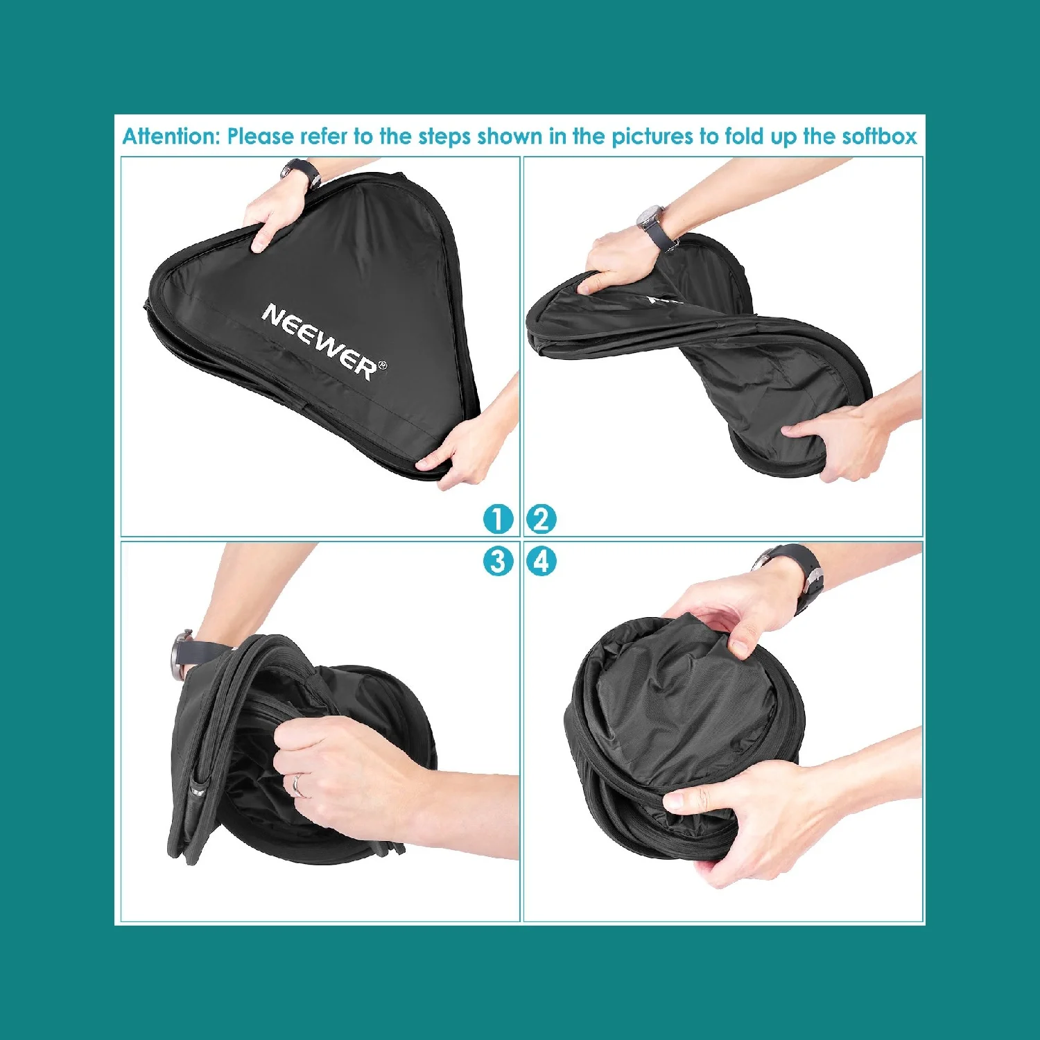 니워 24x24/60x60CM 소프트박스, S형 스피드라이트 플래시 브래킷 마운트 포함, 인물 사진 또는 제품 사진 촬영용