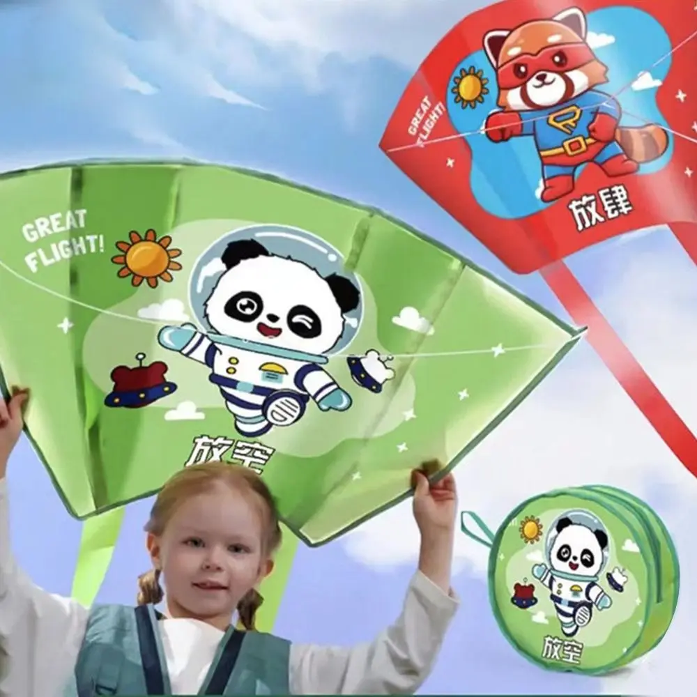 Spring Outing Pocket Kite Easy To Fly 50 Meter Kite Line Animal Wind Kites Family Trips Friends Game Foldable Kite 2