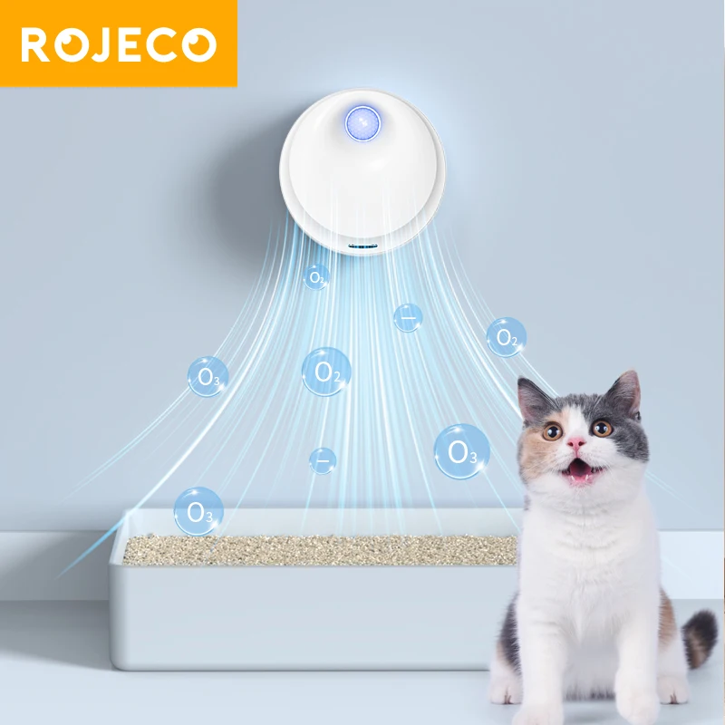 ROJECO 4000mAh Automatic Cat Litter Deodorizer Self Cleaning Cat Odor