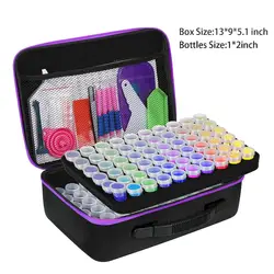 CHENISTORY 120 Grids Diamond Painting Tools Kits Diamond Paint Accessories Container Storage Bag Grids Box Pen Carry Case