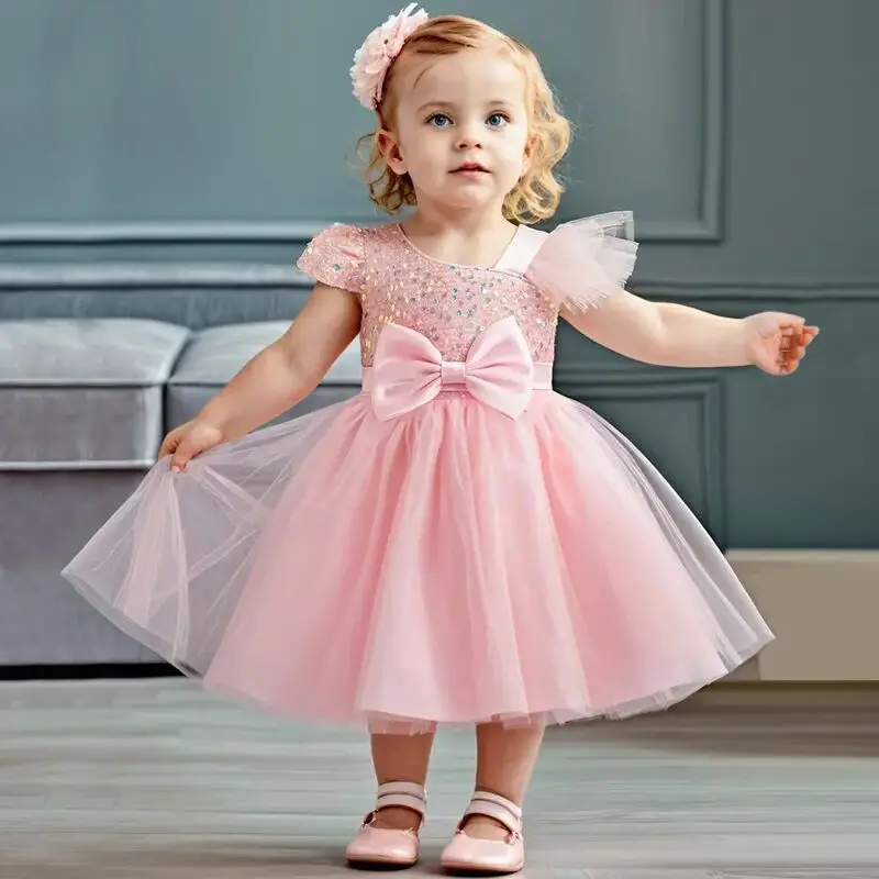 Girls Princess Sequins Dress for 1st Birthday Baptism Wedding Christmas Party girls dress baby girl dress