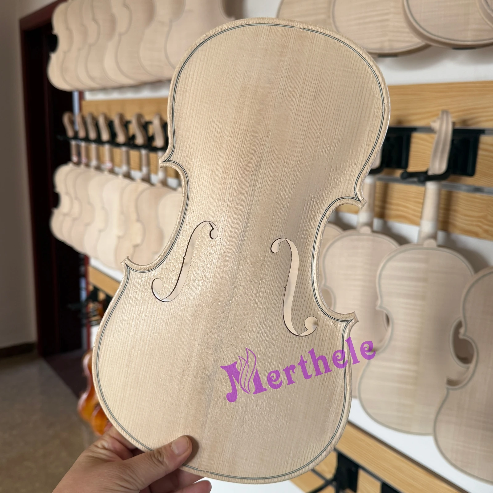 1pcs Unfinished Violin Top 4/4 Russian Spruce Hand made Violin Accessories