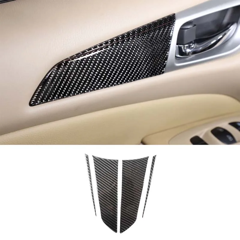 

For Nissan Pathfinder 2013-2018 Car Front Inner Door Panel Decorative Sticker Soft Carbon Fiber Interior Accessories
