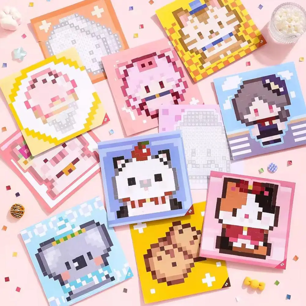 Vibrant Pixel Art Sticker Book: Creative Cartoon Collage & DIY Art Decor