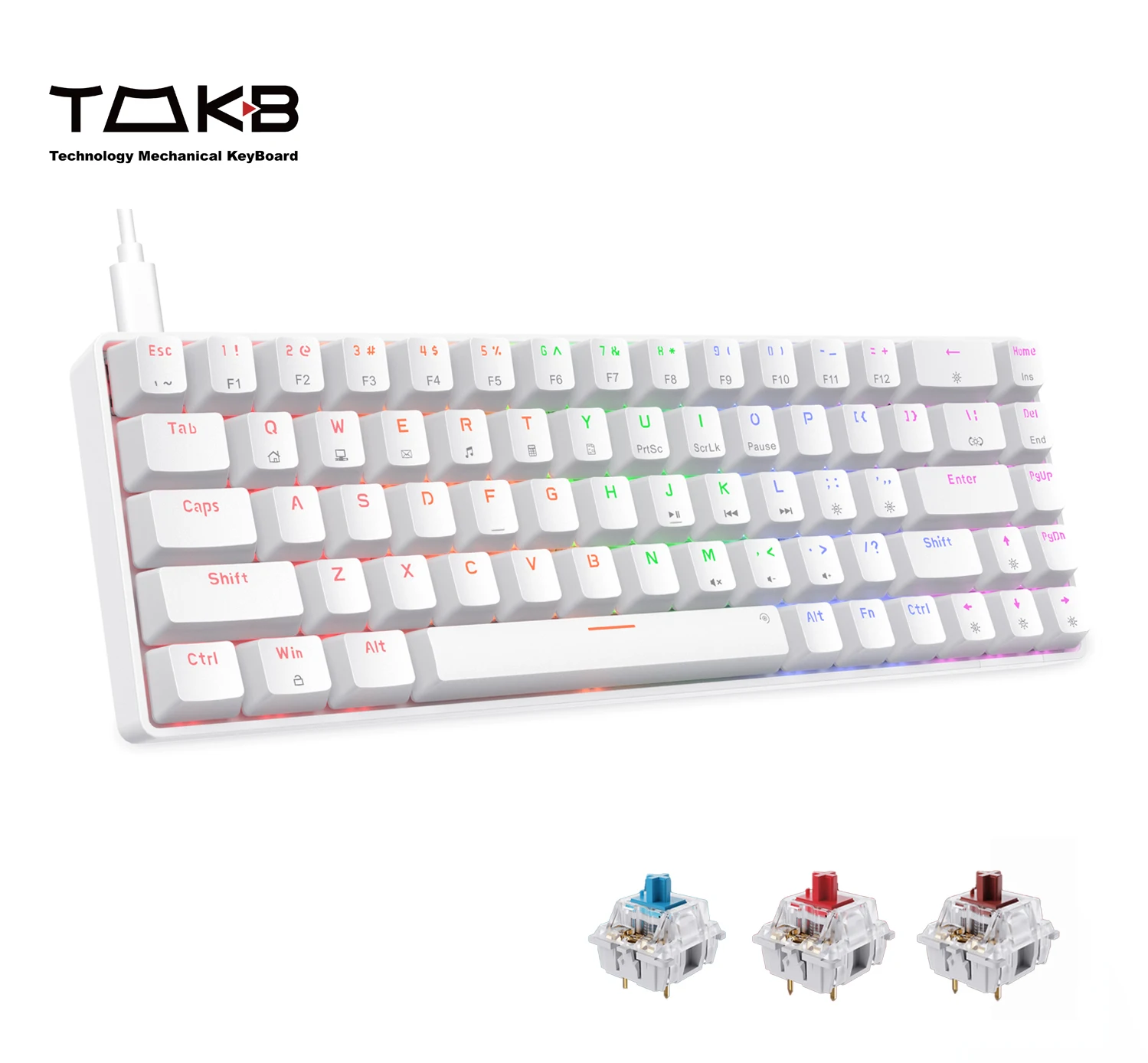 Keyboards TMKB T68SE 65% Mechanical Keyboard 68 keys Wired RGB Gaming  Keyboard For Tablet Desktop Laptop T230215