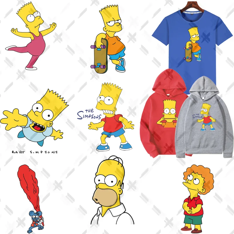 The Simpsons Homer Iron on Transfer Patches Clothing DIY T-shirts Hoodie Accessory Print Patch Stickers Patch Gifts