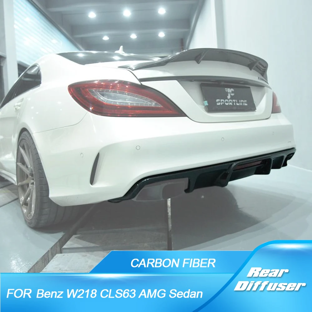 Carbon Fiber Rear Bumper Diffuser Lip Spoiler for MercedesBenz CLS