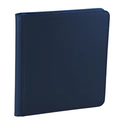 12-Pocket PU Leather Card Binder Album with Sleeves - Holds 480 Trading Cards (Blue)