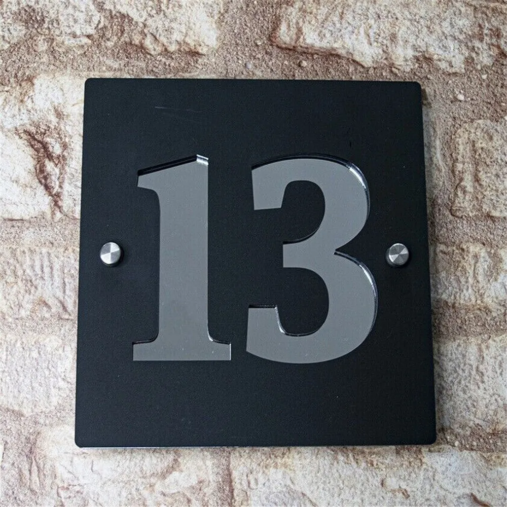 

Customized Modern House Number Acrylic Sign, Square House Number Plaque