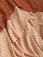 European and American fashion plus-size women's dress with patchwork, tie, hemp rope, tassel pockets, ruffled hem and ribbed - Image 4