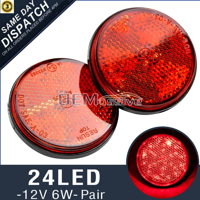 2x LED 12V Bremse Stop Licht Schwanz Fahren Runde Rücklicht Rote Reflektor  ATV Off Road Motorrad Signal Lampe Zubehör auto Licht - AliExpress