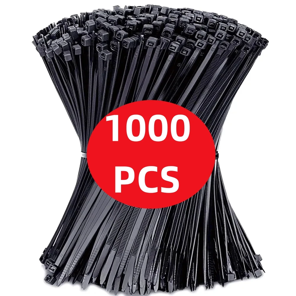 

100/1000Pcs Plastic Nylon Cable Ties Detachable Self-locking Cord Ties Straps Fastening Loop Reusable Wire Ties For Home Office
