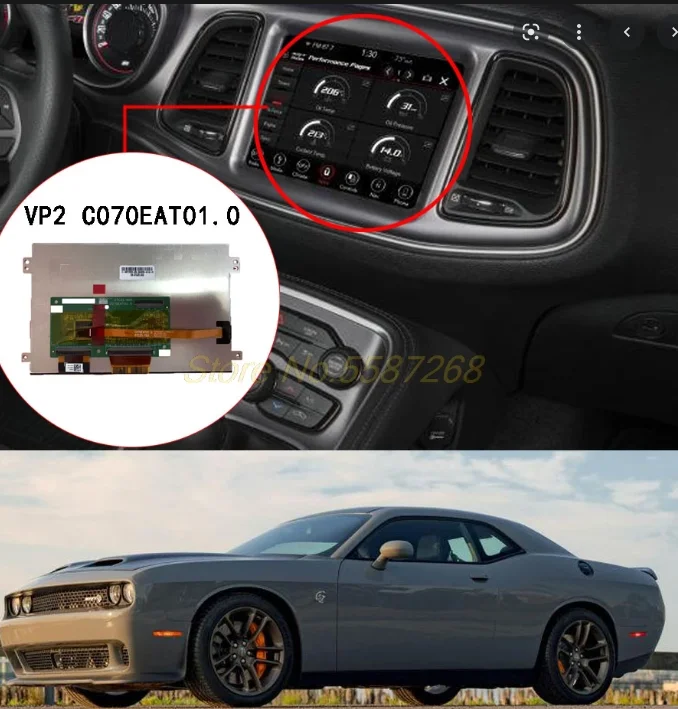 Substituição Digitador Touch-screen Monitor Lcd Dodge Challenger Uag Rádio Uconnect Rádio Vp2 P68399221ac Vp2 C070eat01.0 - Imagem 3