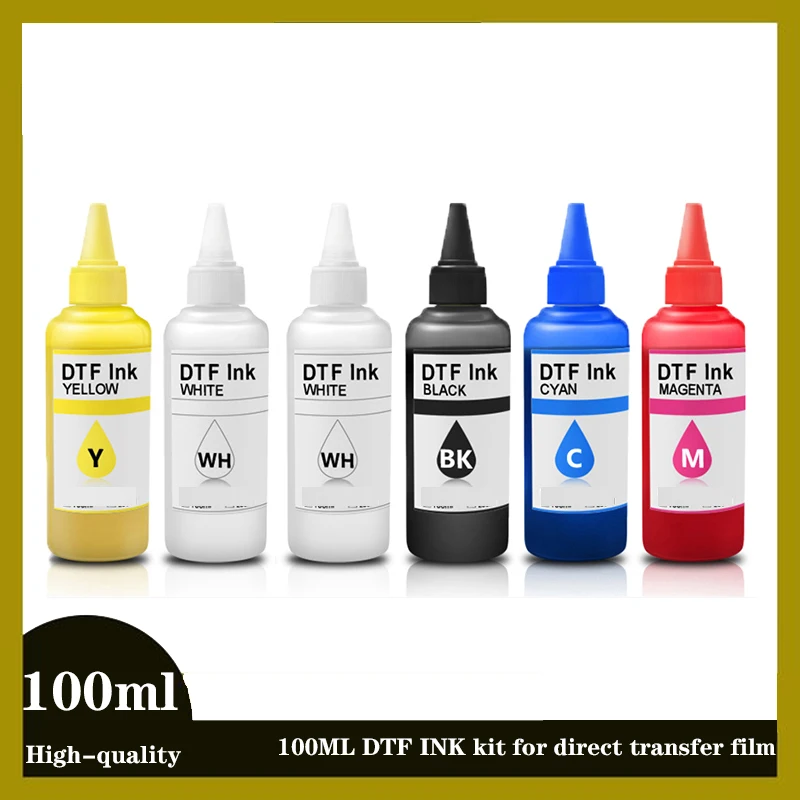 

100ML DTF INK kit for direct transfer film printing For Dirent printer film heat transfer for PET Film hot melt powder transfer