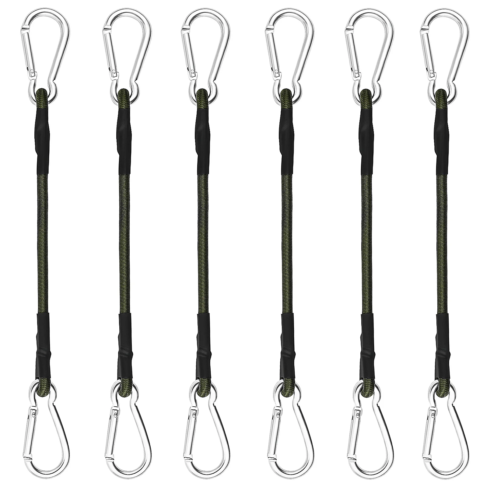 

6 Pcs Elastic Rope Bungee Cords with Carabiner Hooks Straps for Outdoor Ropes Binding Belt Camping Tent Fixing Belts