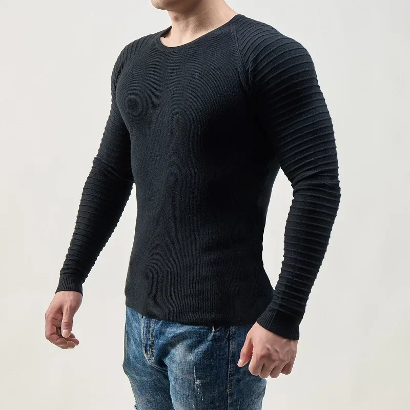 Autumn Winter Slim Fit Sweater Men Casual O Neck Collar Knitted Pullovers Male Solid Sweaters Man