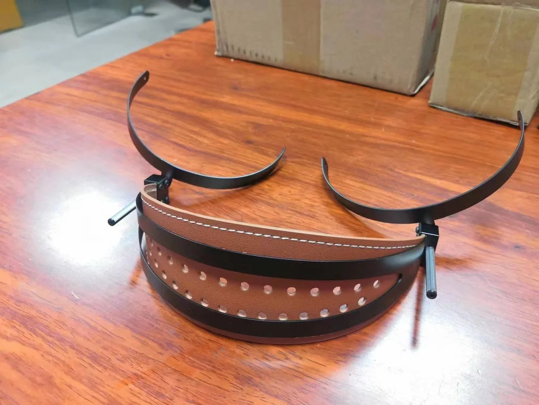 DIY 100mm 110MM Hook opening Headband For Large Headphones Metal Braket 360 Degree Rotatable Genuine Cow Leather