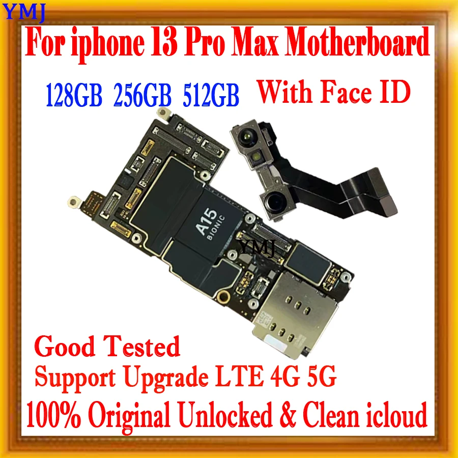 

Support Update For iPhone 13 Pro Max Motherboard 128GB 256GB Tested Well Working Unlocked Logic Mainboard With IOS System Plate