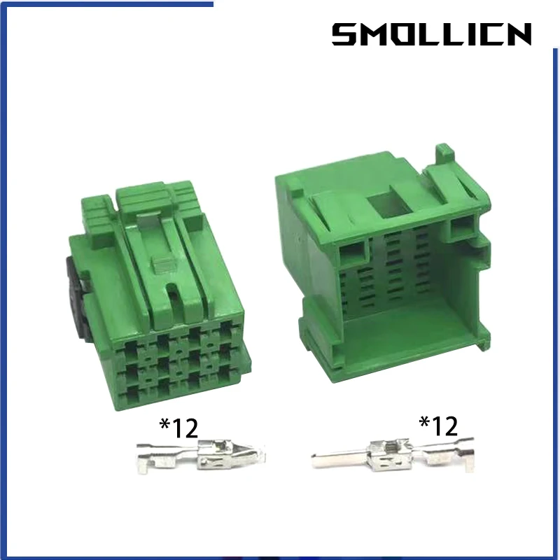 AMPTycoTE12PinMaleFemaleCarCDPlayerWireHarnessCableSocket