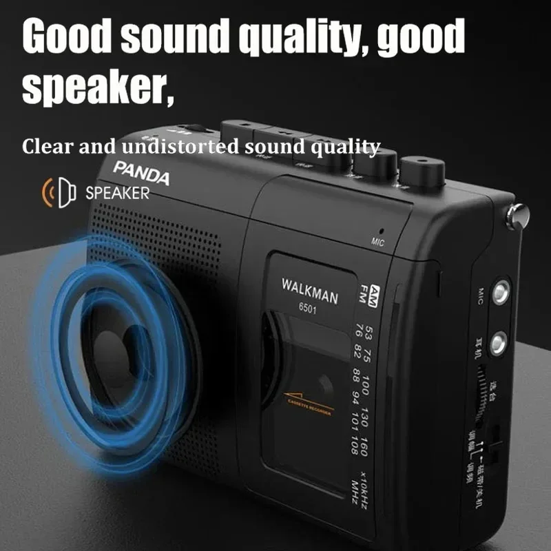 New Retro Cassette, Music Player Mini Tape Cassette Recorder Portable Tape AM/FM Radio Player Walkman Support 3.5mm Headphone