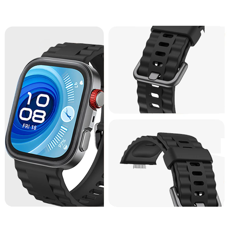 حزام سيليكون لساعة Huawei Watch Fit 4Pro الأصلية س...