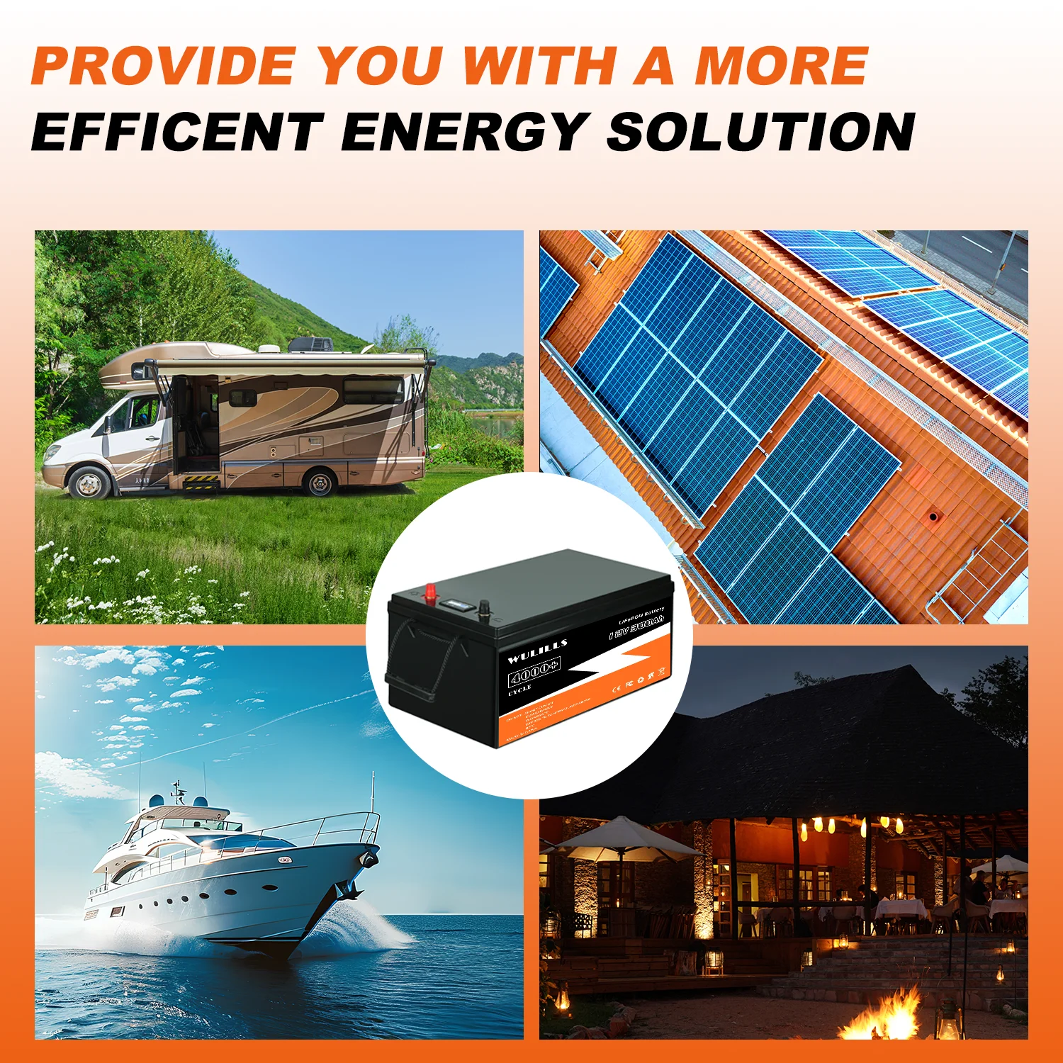 New LiFePO4 Battery 12V 100Ah 200Ah 300Ah 12.8V 24V 48V Lithium Iron Phosphate with Built-in BMS for Solar Boat Operation No Tax 6