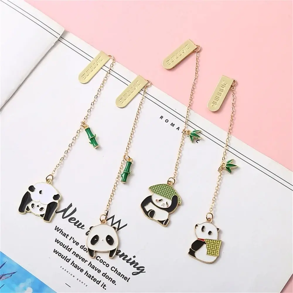 

Supplies Books Accessories Student for Readers Reading Book mark Cute Panda Pendant Paper Clip Metal Bookmark Panda Bookmark