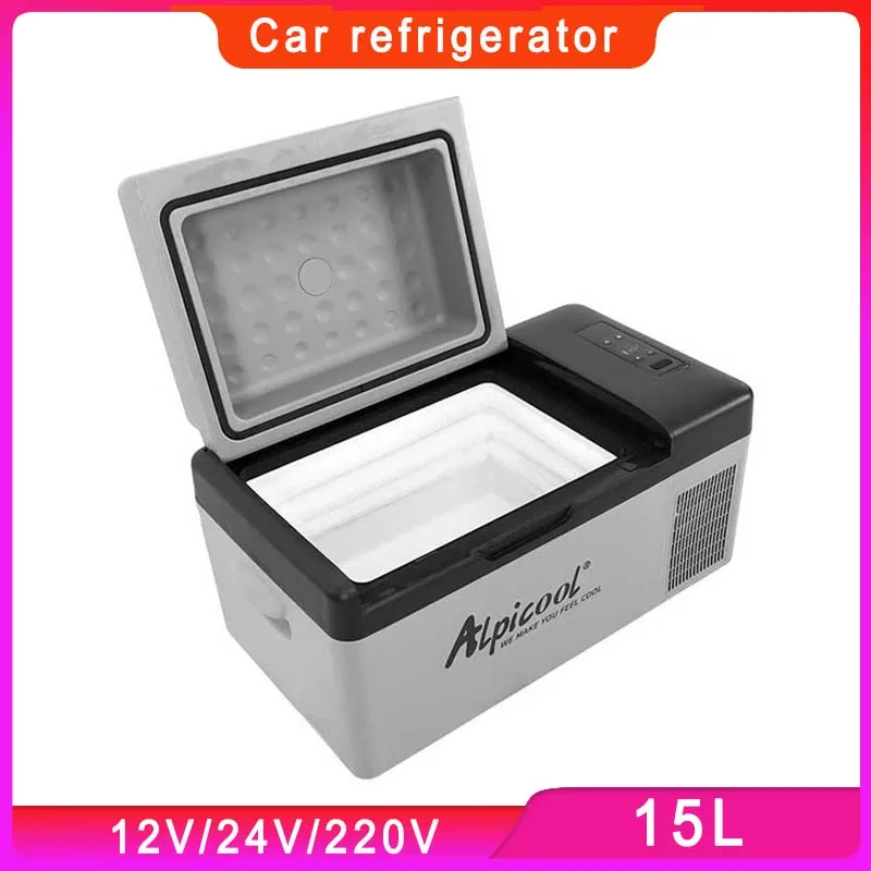 Alpicool 15L Mini Frigo 220V Compressore Refrigerazione 12V/24V Congelatore Portatile Dispositivo Di Raffreddamento Per Picnic Campeggio Auto Casa Fri