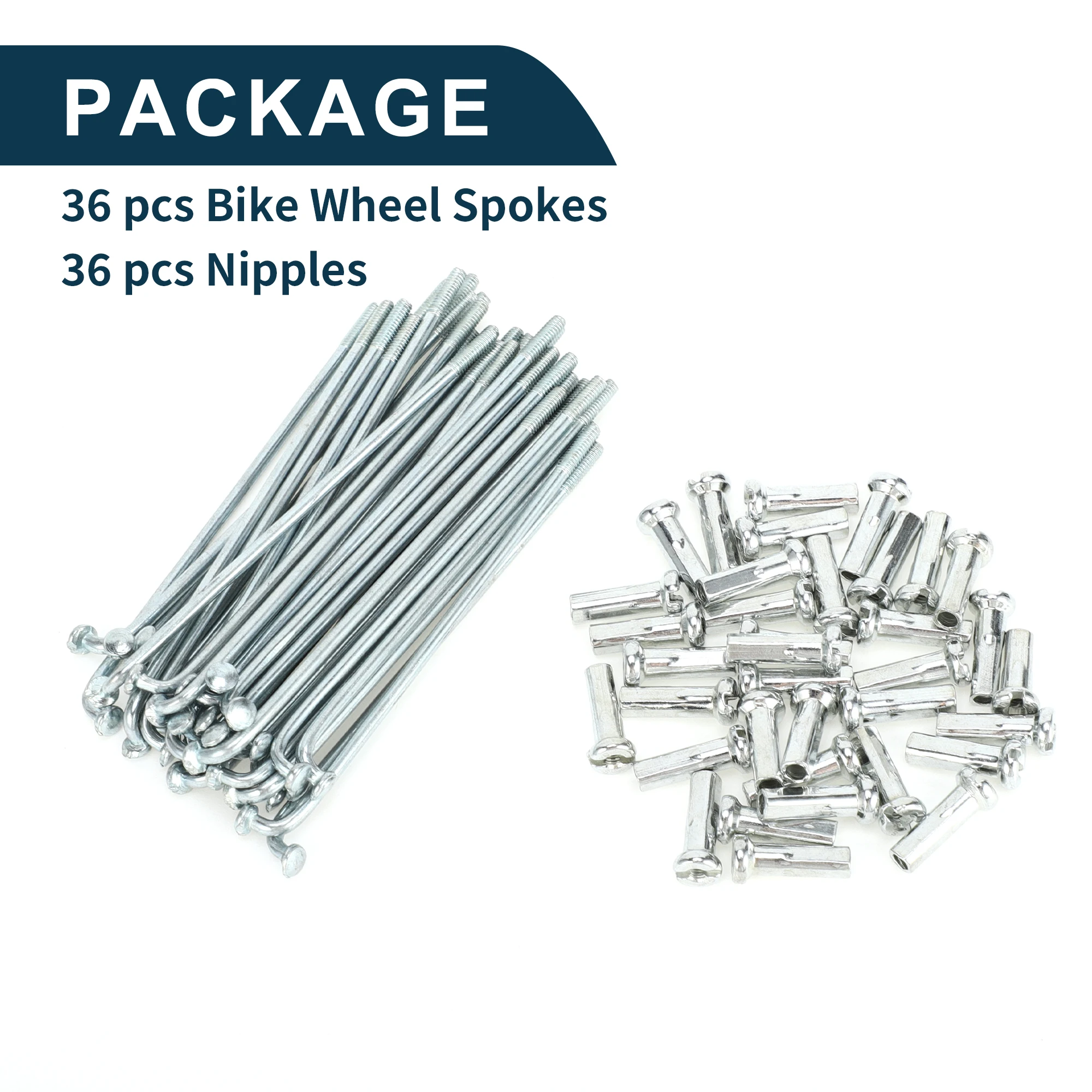 Bicycle Spokes Bike Wheel Spokes 14G 67mm 72mm 76mm 80mm 83mm 87mm 100mm 104mm Length Carbon Steel Galvanized 36pcs bicycle spokes