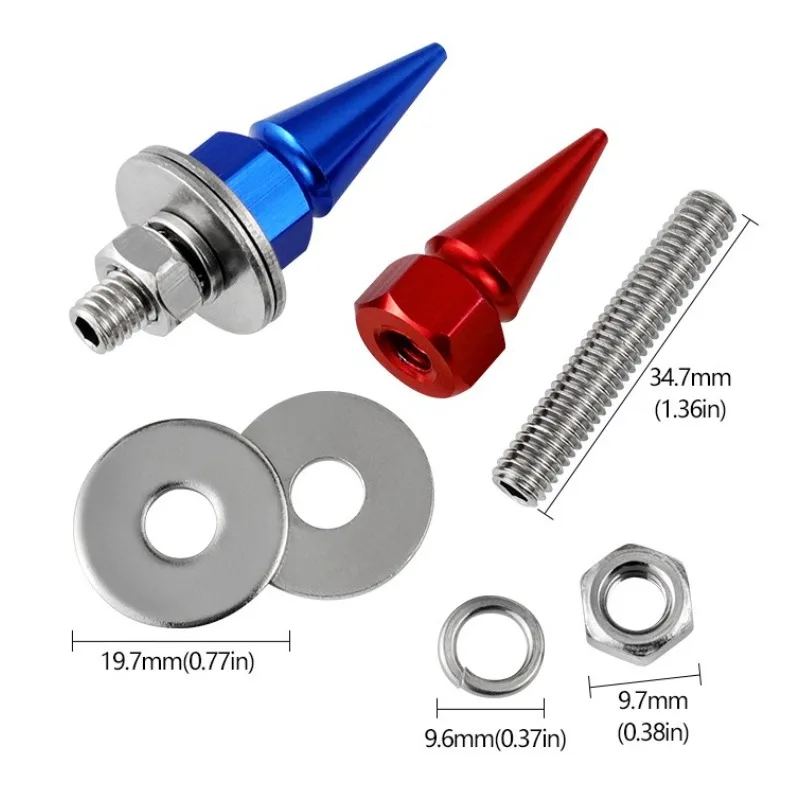 M6 Threaded Tips Screw 1-4pcs Car Modified Fasteners Fender Washer Bumper Engine Screws License Plate Aluminium Alloy Bolts