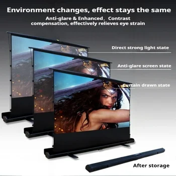 Schermo Pieghevole Senza Pieghe con Supporto per Proiezione, Compatibile con Display 3D/4K, Ideale per Home Theater Interno