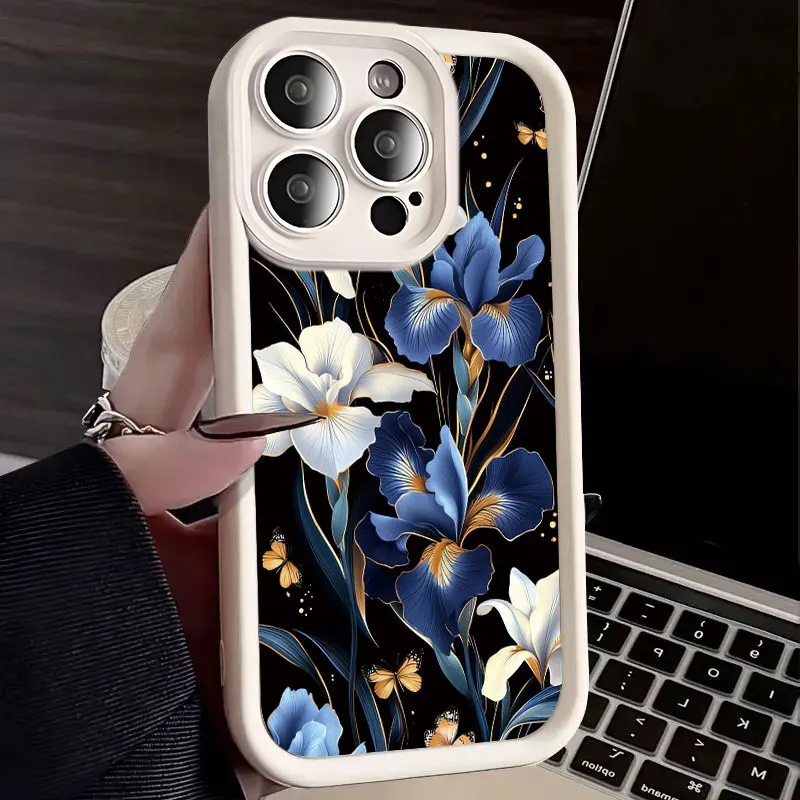Vintage Floral Shockproof Silicone Phone Case - Soft Protective Cover
